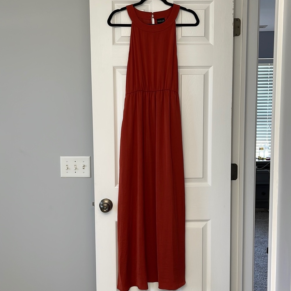 Rachel Zoe maxi dress. Coral red